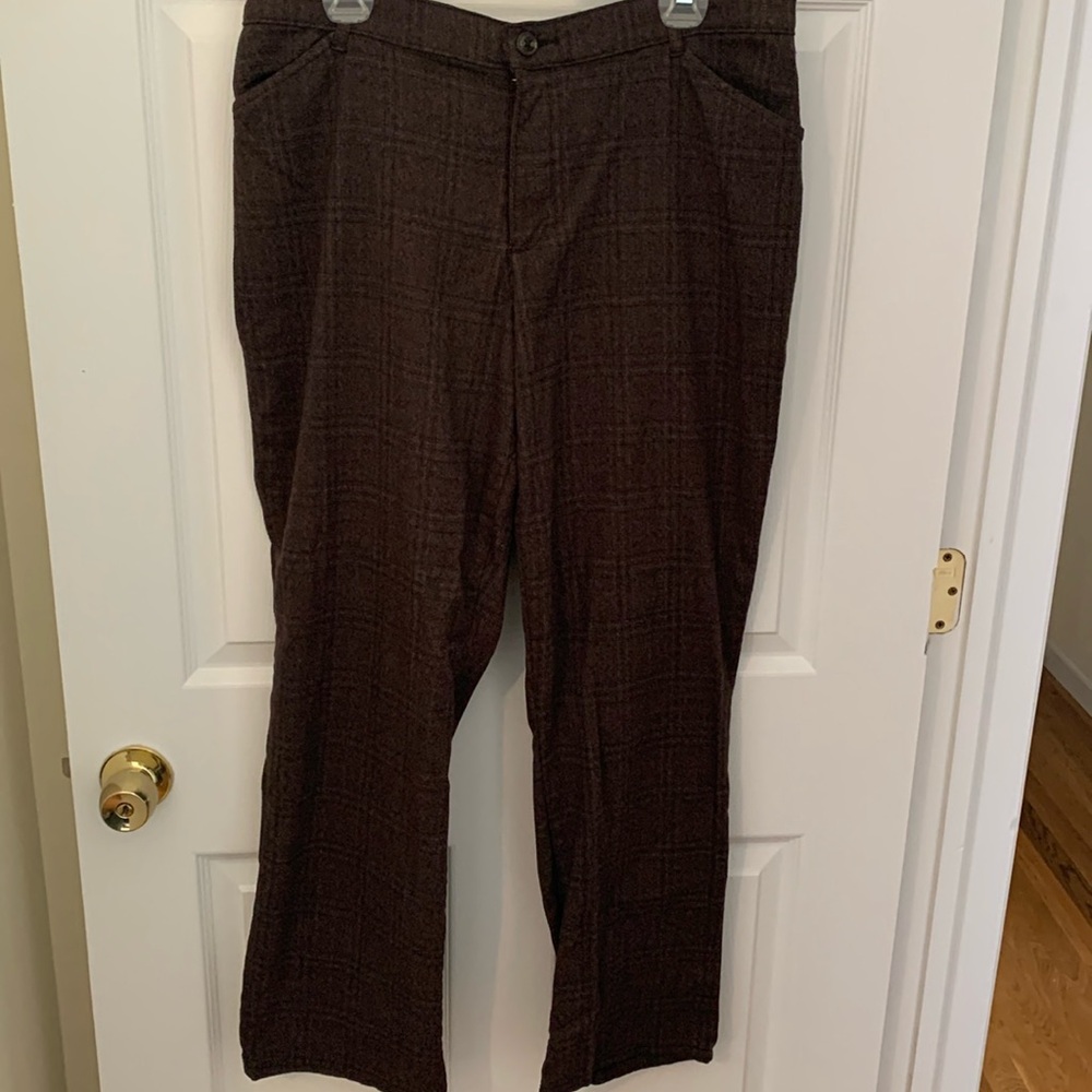 Brown with red pants